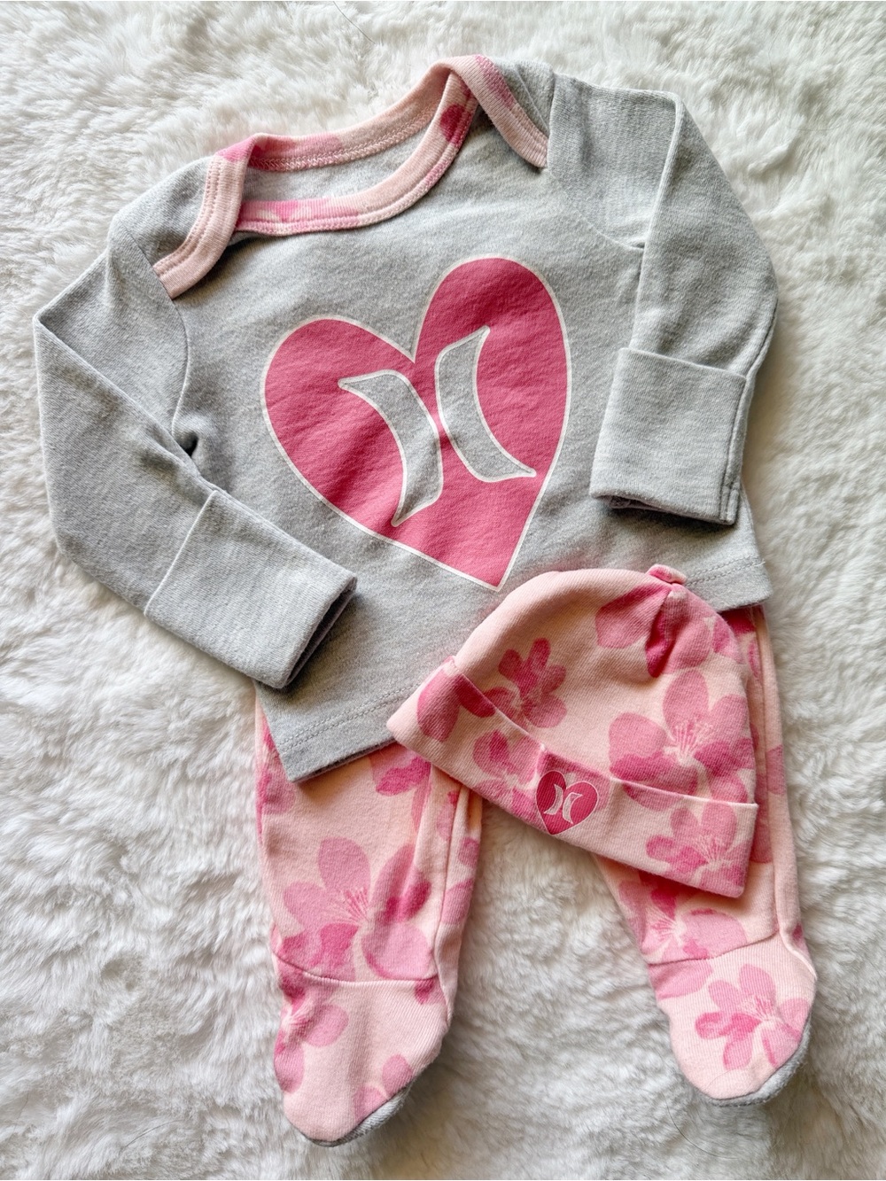 Hurley Baby Girls Pink Floral Outfit